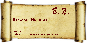 Brczko Norman névjegykártya